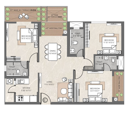 Type C floor plan